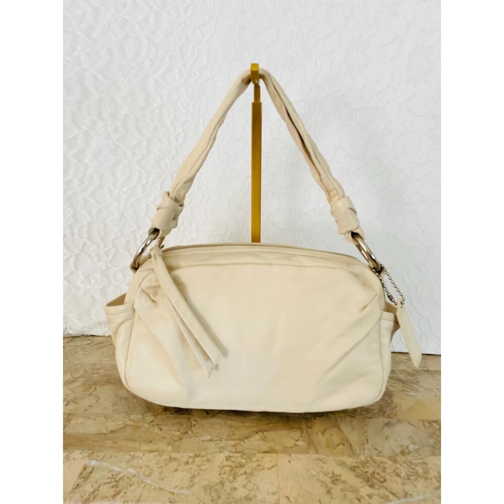 Vtg COACH Parker cream soft leather Y2K Demi small mini shoulder bag
